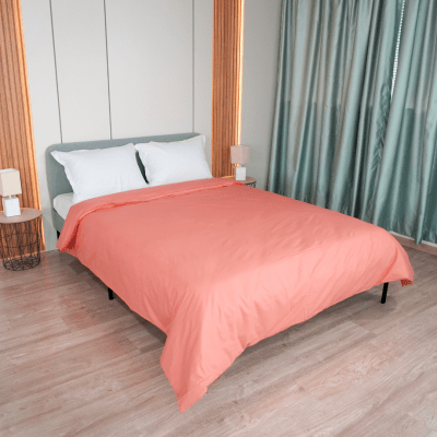 Плик за олекотена завивка, Ранфорс 100% памук, Корал, 200/210 см