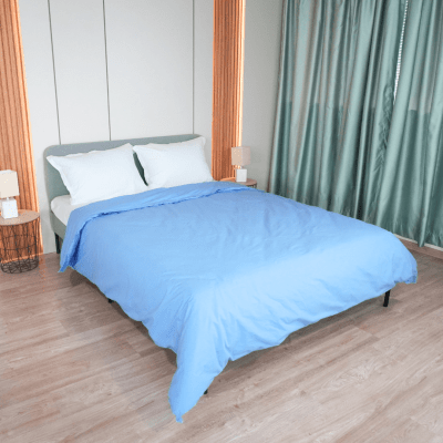 Плик за олекотена завивка, Ранфорс 100% памук, Светло син, 150/210 см