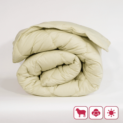 Лятна вълнена завивка "Мерино Лайт Мента" единична 150/210 см 