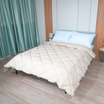 Памучна лятна олекотена завивка "Париж Екрю"  единична 150/210 см